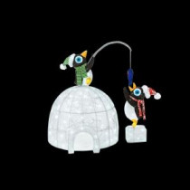 Home Accents Holiday 48 in. LED Lighted Tinsel and Acrylic Igloo with Fishing Penguins-TY251-1611-1 206954553
