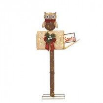 Home Accents Holiday 52 in. Pre-Lit Burlap Owl on Mailbox-TY494-1514 205928340