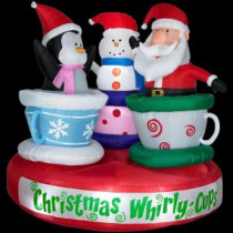 Home Accents Holiday 6 ft. Airblown Animated Tea Cup Ride with Santa, Snowman and Penquin-85984X 203462235