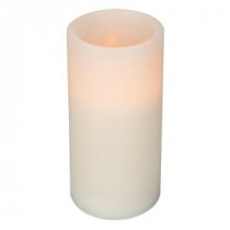 Home Accents Holiday 6 in. Wax Bisque Straight Edge Candle with Timer-1659034 202407338