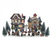 Home Accents Holiday 6.1 in. H Lighted School Village Set (20-Piece)-D16002C 207002463