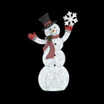 Home Accents Holiday 61.75 in. LED Lighted Acrylic Snowman with Snowflake-TY436-1611 206954552