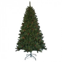 Home Accents Holiday 6.5 ft. Pre-lit Jackson Spruce Artificial Christmas Tree with Clear Lights and Pinecones-GS01A00093 206768354