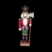 Home Accents Holiday 65 in. LED Lighted Tinsel Nutcracker with Axe-TY390-1414 206954215