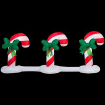 Home Accents Holiday 66.14 in. W x 14.57 in. D x 24.02 in. H Lighted Inflatable Candy Cane Pathway (3-Count)-39395 206950446