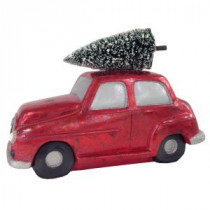 Home Accents Holiday 7 in. Car with Bottlebrush Tree in Cherry Satin-MX1043A 206949803