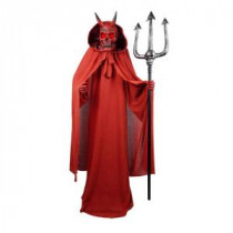 Home Accents Holiday 72 in. Animated Skeleton Devil in Red Cloak with Pitch Fork-6330-72045 206762925