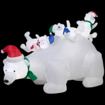 Home Accents Holiday 72.05 in. W x 36.22 in. D x 50.79 in. H Lighted Inflatable Polar Bear Scene-13314 206950254