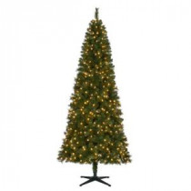 Home Accents Holiday 7.5 ft. Pre-Lit LED Wesley Slim Spruce Quick-Set Artificial Christmas Tree with Warm White Lights-TG76M3P08L03 206771006