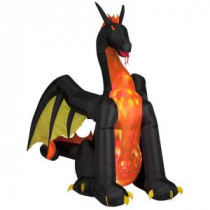 Home Accents Holiday 9 ft. H Projection Inflatable Fire and Ice Dragon with Wings-50202 207032860