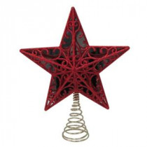 Home Accents Holiday 9.5 in. Red Star Christmas Tree Topper-16734207 206950588