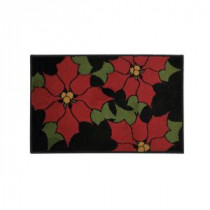 Home Accents Holiday Poinsettia 20 in. x 30 in. Woven Holiday Mat-520106 206993503