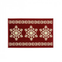 Home Accents Holiday Red Snowflake Sweater 20 in. x 30 in. Woven Holiday Mat-520083 206993507