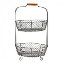 Home Decorators Collection 21 in. 2-Tier Wire Basket-9306500270 206461197