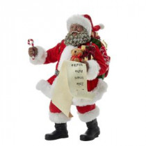 Kurt S. Adler 10.5 in. Fabriche Black Santa with List and Candy Cane-C7440 300587910
