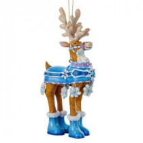 Kurt S. Adler Resin Blue Snowflake Reindeer Ornament-D2537 300591806