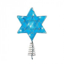 Kurt S. Adler UL 10-Light LED Silver and Blue Hanukkah Star Shimmer Treetop-YHDUUL4303 300181171