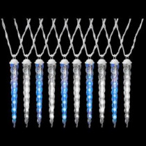LightShow Shooting Star Effect Icy Blue and White Icicle Light Set (Count of 10)-36590 206137759