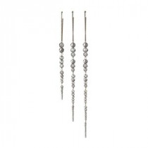 Martha Stewart Living 11 in. Crystal Icicle Ornament (Set of 3)-9772500290 300246315