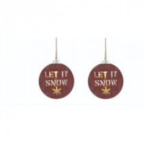 Martha Stewart Living 1.25 in. W Let it Snow Lighted Christmas Ornaments (Set of 2)-9755900110 300247080