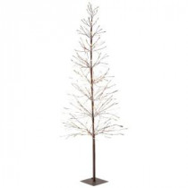Martha Stewart Living 6 ft. Pre-Lit LED Snowy Brown Artificial Christmas Tree-9772910820 300320394
