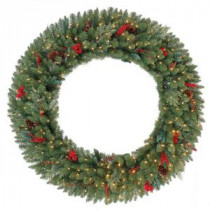 Martha Stewart Living 60 in. Battery Operated Winslow Artificial Wreath with 240 Clear LED Lights-GD50P4598L00 205983418