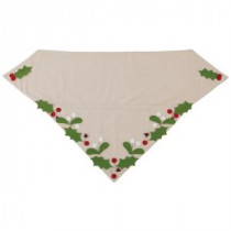 Martha Stewart Living 60 in. Holly and Berries Mantel Swag Christmas Tree Skirt-9717200730 300274309