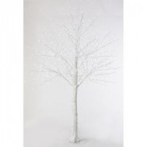 Martha Stewart Living 8 ft. Pre-Lit LED Snowy White Artificial Christmas Tree-9773310410 300320427