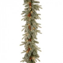 Martha Stewart Living 9 ft. Feel-Real Alaskan Spruce Artificial Garland with Pinecones and 50 Clear Lights-PEFA1-311-9B1 205080039