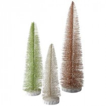 Martha Stewart Living Multi-Sized Shimmering Bottle Brush Trees (Set of 3)-9736600730 300266302