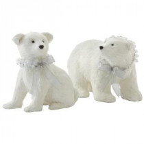 Martha Stewart Living Multi-Sized Sisal Polar Bear and Cub Figurines (Set of 2)-9733500410 300266162