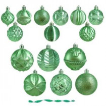 Martha Stewart Living Winter Wishes Ornament Assortment in Mint (75-Count)-HE-865 207045509