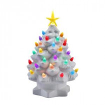 Mr. Christmas 10 in. White Nostalgic Christmas Tree with LED's-17379 207213080