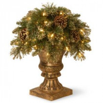 National Tree Company 1.7 ft. Glittery Gold Pine Porch Artificial Bush with Clear Lights-GGP1-309-18P 300120626