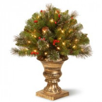 National Tree Company 2 ft. Crestwood Spruce Porch Artificial Bush with Clear Lights-CW7-300-24P 300120646