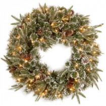 National Tree Company 24 in. Liberty Pine Artificial Christmas Wreath with Clear Lights-PELB7-300-24W-1 300182951