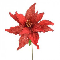 National Tree Company 26-1/2 in. Red Single Poinsettia Stem (Set of 12)-PS3-265-1 205585445