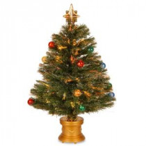 National Tree Company 2.6 ft. Fiber Optic Fireworks Artificial Christmas Tree with Ball Ornaments-SZOX7-100L-32-1 300496223