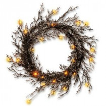National Tree Company 26 in. Black Glittered Halloween Wreath with Lights-RAH-15561W26L 207123915