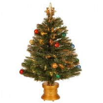 National Tree Company 2.67 ft. Fiber Optic Fireworks Artificial Christmas Tree with Ball Ornaments-SZOX7-100-32-1 205331402