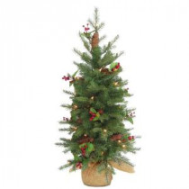 National Tree Company 3 ft. Nordic Spruce Artificial Christmas Tree with Battery Operated Warm White LED Lights-PENS1-355-30-B1 207183300