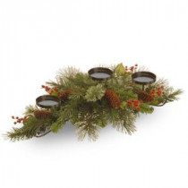 National Tree Company 30 in. Wintry Pine Centerpiece and Candle Holder-WP3-832-30C-B 300478168