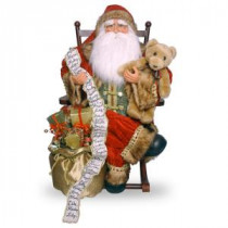 National Tree Company 31 in. Plush Collection Santa on Rocking Chair-PL27-BC092 300488256