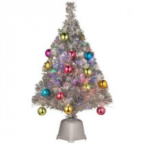 National Tree Company 32 in. Silver Fiber Optic Fireworks Ornament Artificial Christmas Tree-SZOX7-177-32-1 205331317