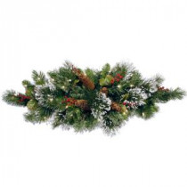 National Tree Company 32 in. Wintry Pine Centerpiece with Battery Operated Warm White LED Lights-WP1-334-32-B1 300478183