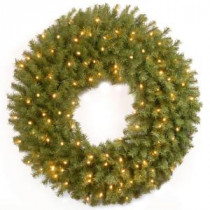 National Tree Company 36 in. Norwood Fir Artificial Wreath with Warm White LED Lights-NF-304L-36W-1 300182898