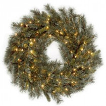 National Tree Company 36 in. Winchester Pine Artificial Wreath with Clear Lights-WCH7-300-36W-1 300182753