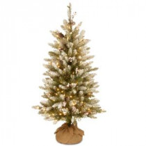 National Tree Company 4 ft. Dunhill Fir Burlap Artificial Christmas Tree with Clear Lights-DUF3-375-40 300120616
