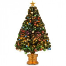 National Tree Company 4 ft. Fiber Optic Fireworks Artificial Christmas Tree with Ball Ornaments-SZOX7-176L-48 300496198
