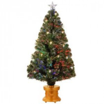National Tree Company 4 ft. Fiber Optic Fireworks Artificial Christmas Tree with Gold Lanterns-SZLX7-111-48 205331314